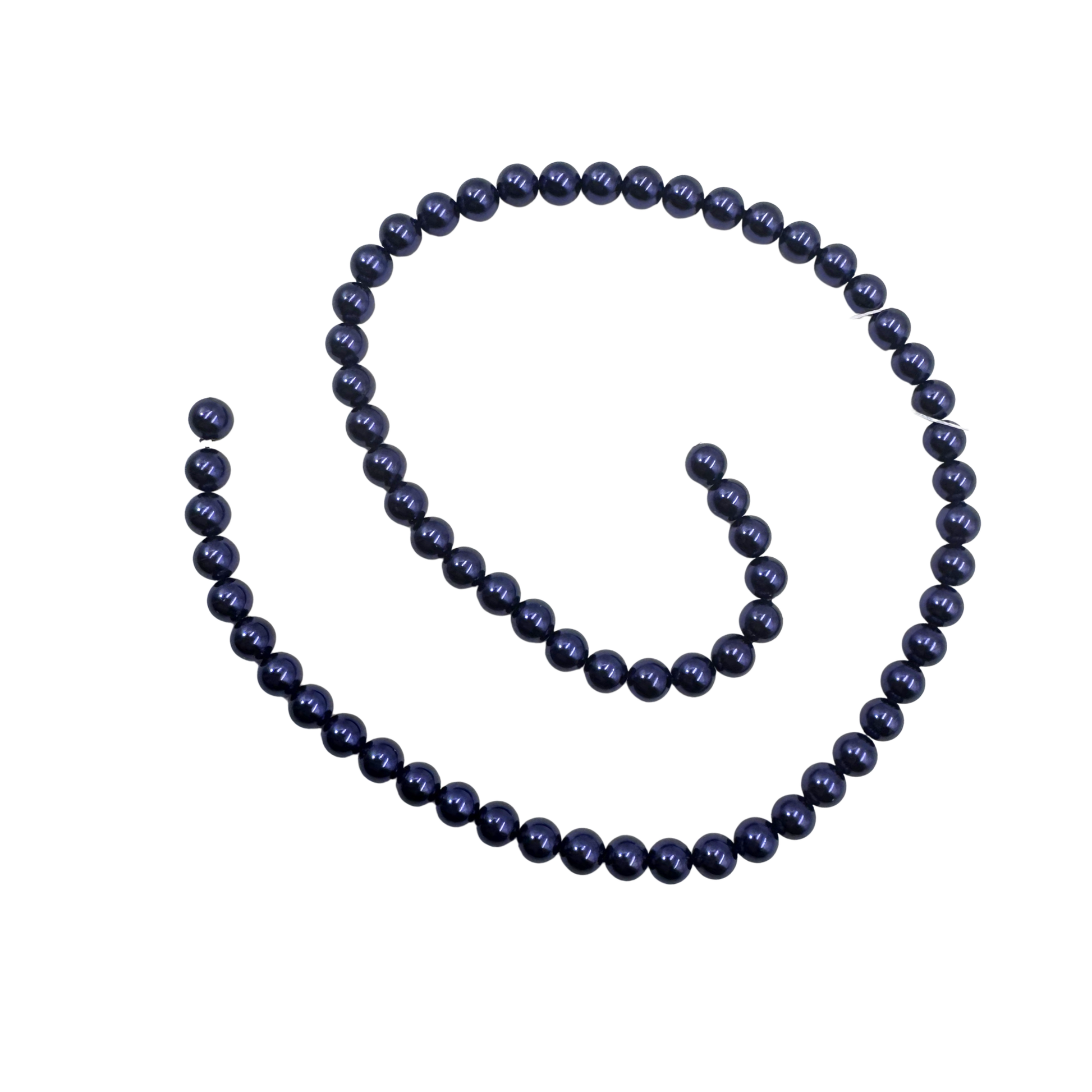 filo perle elegance blu metal  8 mm