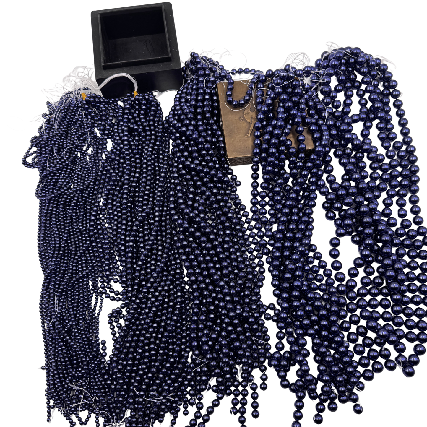 perle tonde blu metal 4 6 8 10 12 mm  artistica