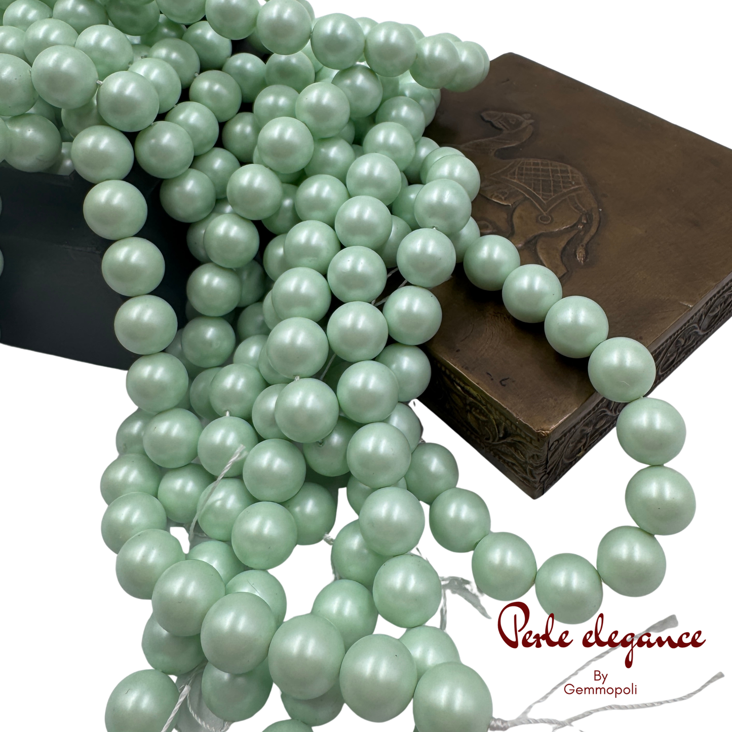 accessori bijoux perle verdi metallizzate 