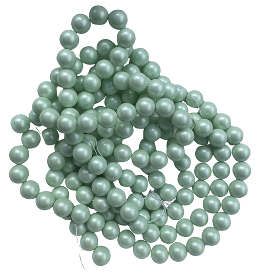 filo perle elegance verde metallizzato 12 mm 