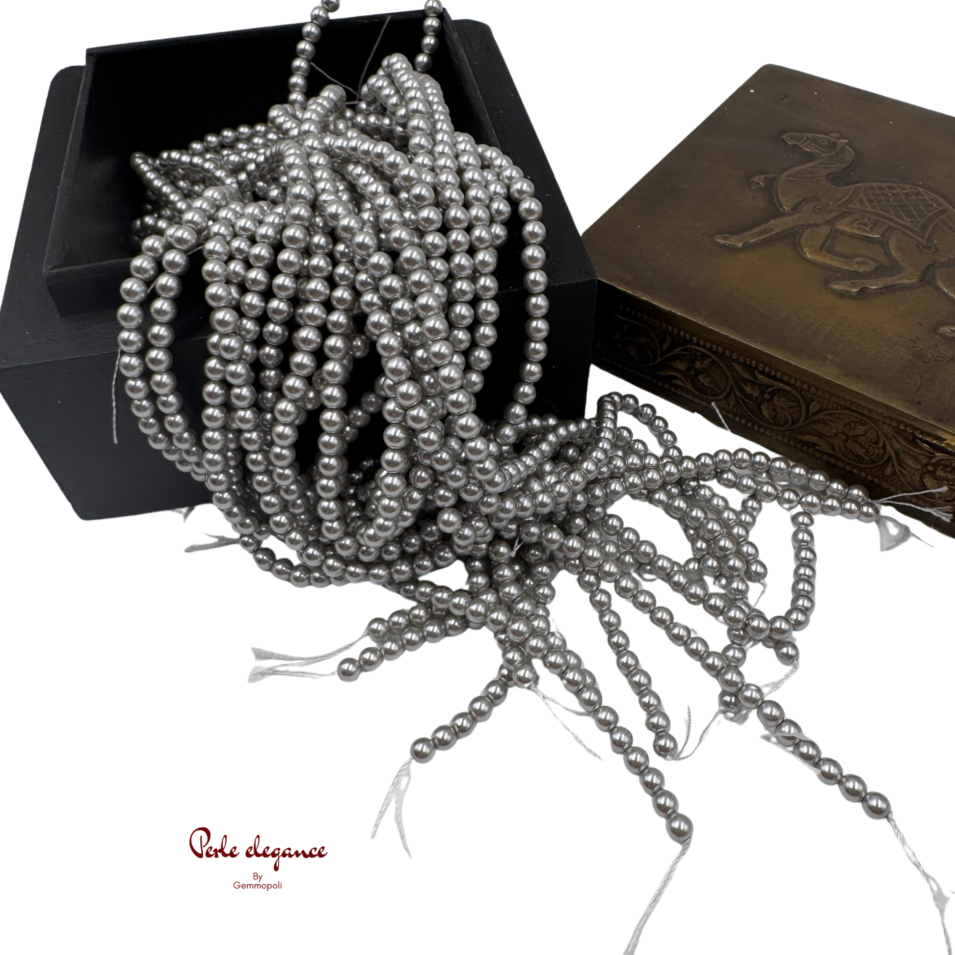 perle elegance grigie per bracciali fai da te  4  mm