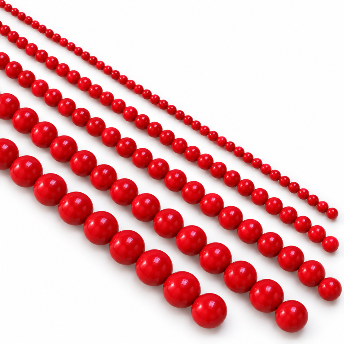 Assortimento fili Madreperla Rosso Corallo 4 6 8 10 12 mm Gemmopoli SP0007