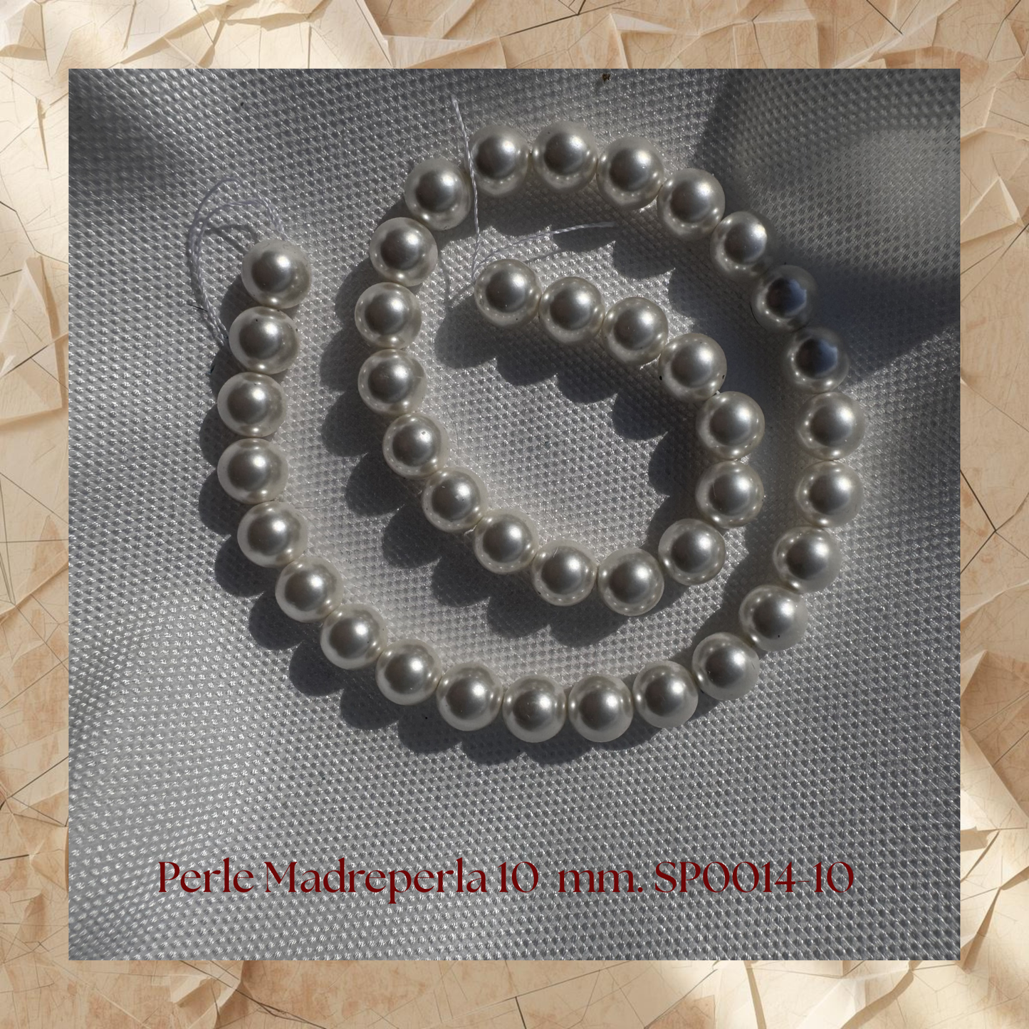 perle bianche lucide per hobby creativi  10 mm.